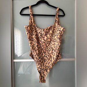 H&M Lowback Thong Leopard Print Bodysuit - NWT!